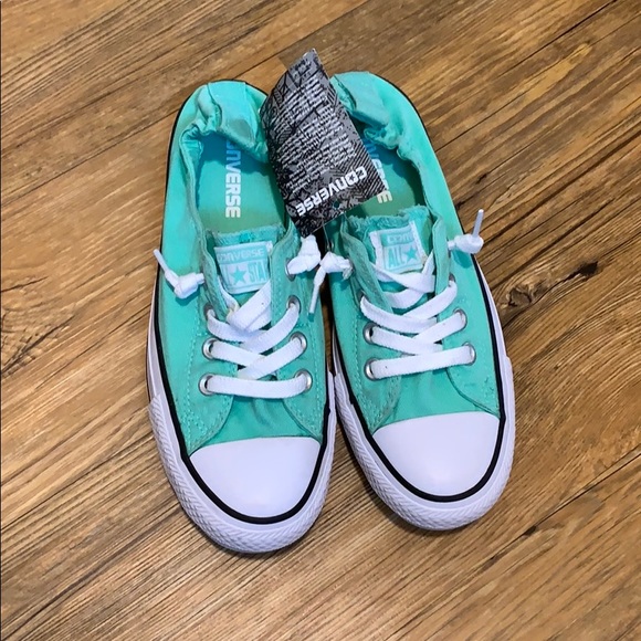 Converse Shoes - Mint green shoreline slip on Converse
